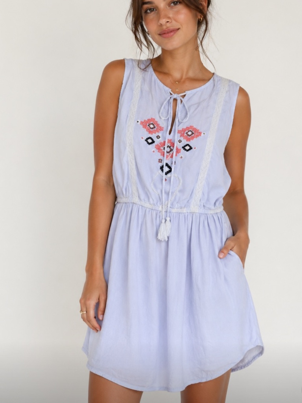 Anthropologie Kenji Embroidered Sleeveless Dress Size 10